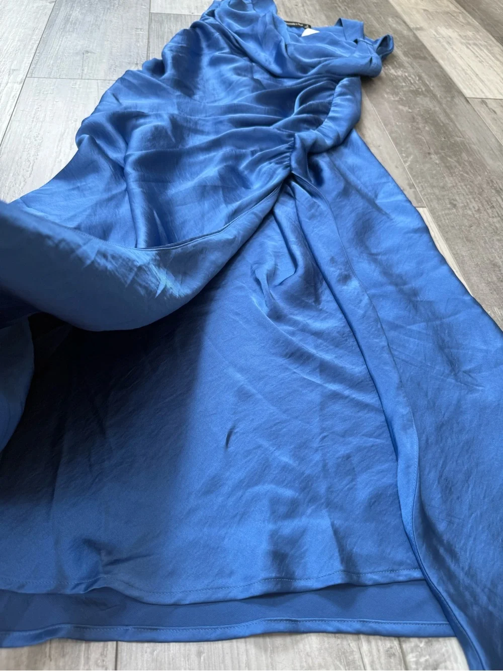 NWT Abercrombie & Fitch Blue Satin Cowl Neck Maxi Dress Small Formal Wedding